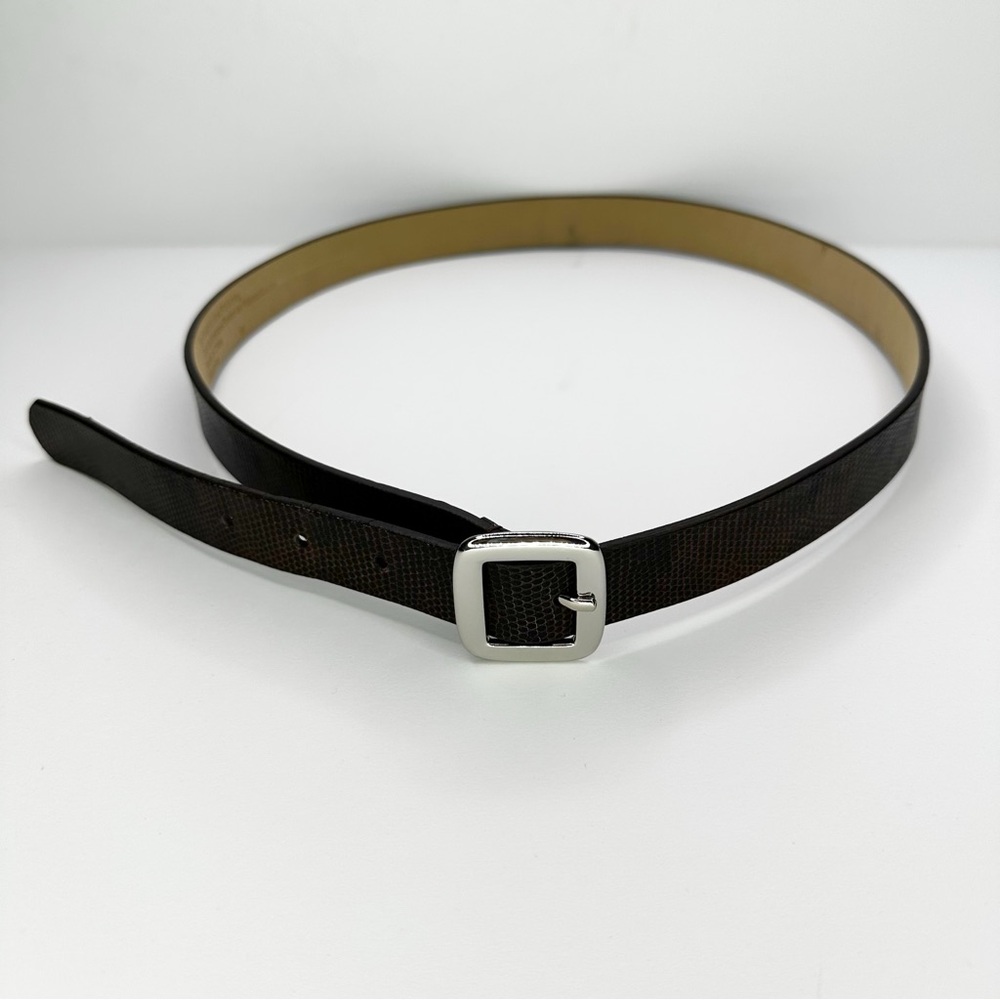 GAP Synthetic Leather Belt Womens size Medium, Brown textured w/ Silver Buckle
